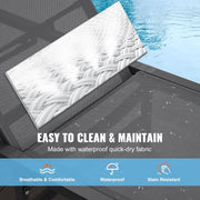 VEVOR Tumbona plegable, 182x60x88cm Sillas de playa de aluminio con 5 posiciones ajustables, tumbona de playa, sillas de descanso, tumbona de jardín, tumbona de relax, tumbona para terraza, playa, piscina, gris oscuro, 2 unidades