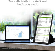 ASUS ZenScreen MB166C - Monitor portátil FHD de 15,6" - Teletrabajo o gaming - Alimentación y visualización mediante USB tipo C - Panel IPS - 1920x1080 - Tecnología Flicker-Free/Filtro de luz azul - para portátil