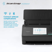 Escáner de documentos ScanSnap iX2500, dúplex, 45 ppm, ADF de 100 hojas, 600 ppp, pantalla táctil de 5 pulgadas, Wi-Fi/Bluetooth/USB
