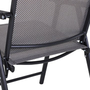 Juego de 4 sillas plegables para patio Outsunny con un diseño sencillo y elegante, cómodas para la terraza, el jardín, el patio y para viajar.