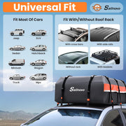 Sailnovo Cofre de techo para vehículo, bolsa de techo impermeable para viajes, resistente a la intemperie con alfombrilla antideslizante, 6 ganchos de puerta y candado de combinación, 590 L, PVC 1000D