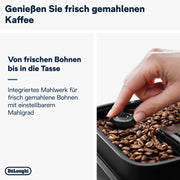 Cafetera superautomática De'Longhi Magnifica Evo ECAM 292.81.B con sistema de leche LatteCrema, 7 botones de selección directa para capuchino, espresso y otras especialidades de café, función de 2 tazas, negra
