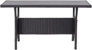 vidaXL Mesa de jardín mesa de comedor de jardín mesa de terraza mesa mesa de balcón muebles de jardín exterior terraza negro 120x70x66cm polirratán estructura de acero