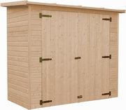 Cobertizo para herramientas de madera natural - Almacenamiento exterior sin ventanas A194x123x223 cm/2,1 m² Caseta de madera natural - Taller de almacenamiento de herramientas - TIMBELA M348