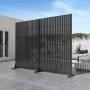 Divisor de ambientes rectangular de 72 pulgadas, panel de privacidad con marco galvanizado, valla de jardín para patio, negro