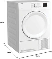 Secadora de condensación Beko DC 7130 N b100, 7 kg, medición electrónica de humedad, protección antiarrugas automática, tambor delicado AquaWave, 15 programas, programa exprés