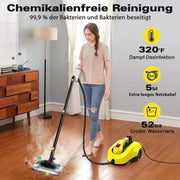 Limpiador a vapor TVD, limpiador de tapicería, limpiador a vapor con cable de alimentación extralargo de 5 m para suelos, horno, coche, azulejos, alfombras, tapicería, sofás, chinches.