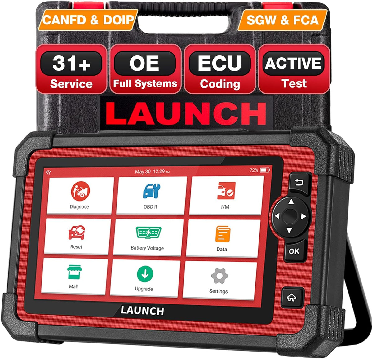 Launch X431 CRP919E Escáner de diagnóstico automotriz bidireccional, codificación de ECU, sistemas completos a nivel OE, FCA, Can-FD/DoIP, más de 31 funciones de restablecimiento (EPB/SAS/AT/ABS/Aceite/TPMS/DPF/IMMO), diagnóstico OBD2, francés.