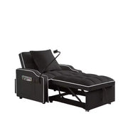 Sillón sofá convertible 3 en 1, sofá cama individual con respaldo ajustable, soporte para teléfono, USB y tipo C - ModernLuxe