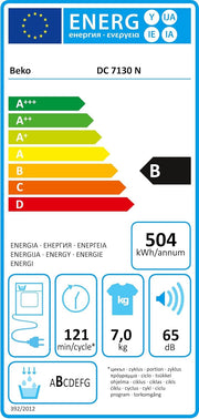 Secadora de condensación Beko DC 7130 N b100, 7 kg, medición electrónica de humedad, protección antiarrugas automática, tambor delicado AquaWave, 15 programas, programa exprés
