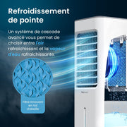 Enfriador de aire portátil Pro Breeze de 5 L, ventilador, humidificador, 3 velocidades, oscilación automática, temporizador, mando a distancia: enfriador de aire evaporativo móvil y potente