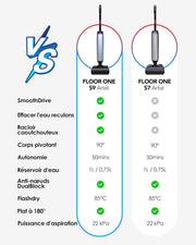 Aspiradora y fregadora Tineco Floor One S9 Artist, 22 kPa de succión, SmoothDrive 360°, diseño antienredos, 50 min de autonomía, limpieza de bordes en ambos lados, se reclina 180°, secado Flashdry a 85 °C