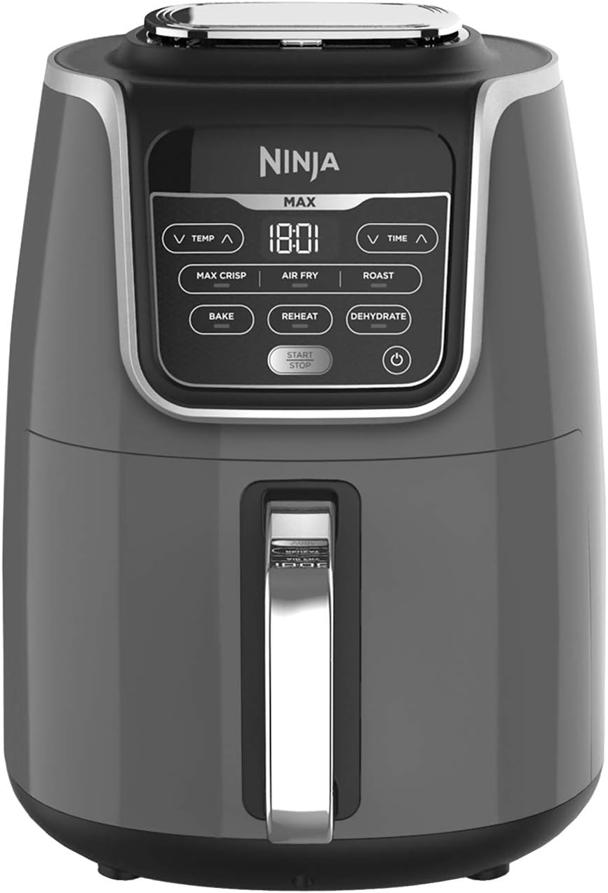 Freidora de aire Ninja Max [AF160UK] 5.2 Litros, Gris y Negro