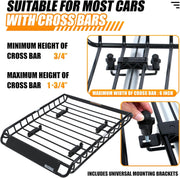MAXXHAUL 70115 Portaequipajes de acero para SUV y camionetas, 116,8 x 91,4 x 11,4 cm, capacidad de carga 68 kg, negro