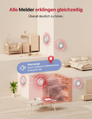 Detector de humo inteligente Wi-Fi X-Sense con salida de voz y 17 ubicaciones, alarma de incendio, detector de humo interconectado, 33 mm, detector de incendios con estación base SBS50, XS0B-MR121, 12 unidades