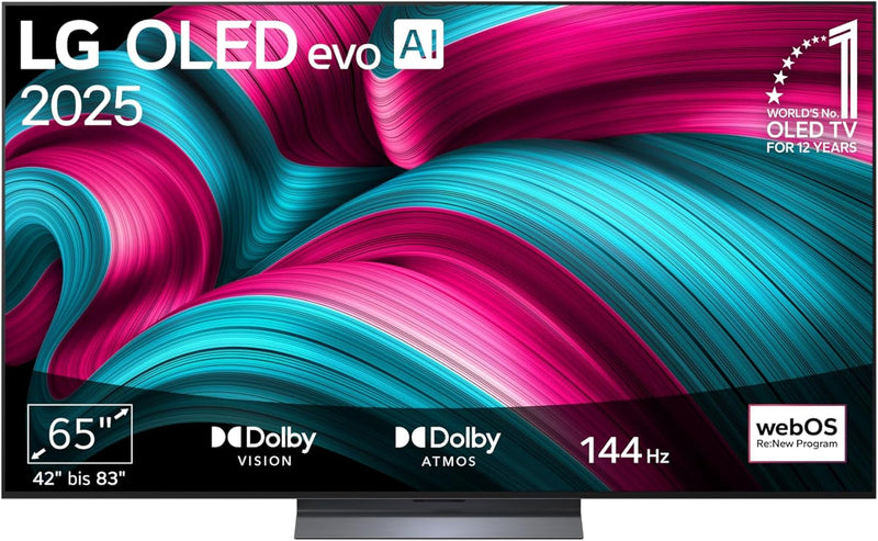 LG OLED65C5ELB TV 65 pulgadas (165 cm) 4K OLED evo AI TV (procesador α9 Gen8 4K AI, webOS 25, 120Hz (VRR hasta 144Hz)) [Modelo 2025]