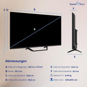 Smart Tech QLED 43QG06V2 Televisor Google TV HDR con resolución 4K UHD, Bluetooth y triple sintonizador, Smart TV 43QG06V2 (2026)