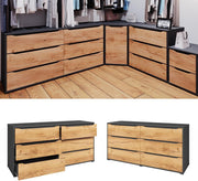 Cómoda Vicco Ruben, Roble dorado/Antracita, 48x77,6 cm con cajones