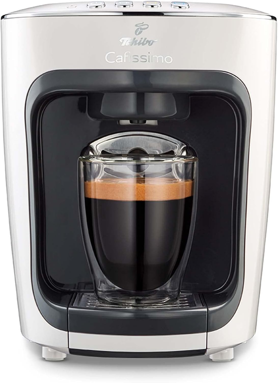 Máquina de café de cápsulas Tchibo Cafissimo mini (para café, espresso, Caffé Crema y té) blanca (Classy White)