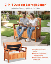 VEVOR Banco de jardín, banco con arcón de almacenamiento, banco de almacenaje, capacidad de carga de hasta 328 kg, asiento de jardín y decoración para porche, para terraza, jardín, balcón, 106,5x58,5x90,1 cm