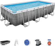 Bestway Piscina Elevada Rectangular Power Steel 549 x 274 x 122 cm ratán Gris
