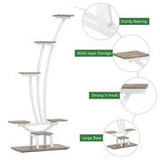 Soporte para plantas de interior, estante para flores de 6 niveles para jardín en casa - Juego de 2