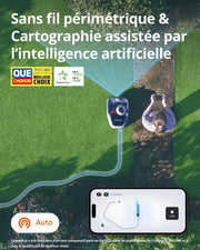 Segway Navimow i105E Robot cortacésped sin cable perimetral, recomendado para 500 m², máx. 600 m², cortacésped robótico con RTK+Visión, mapeo automático por IA, límite virtual, gestión multizona