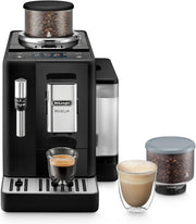 Cafetera superautomática De'Longhi Rivelia EXAM440.55.W con sistema de leche LatteCrema, recipiente de granos intercambiable, 16 bebidas de café y leche con solo tocar un botón, función Extra-Shot, pantalla táctil de 3,5 pulgadas, color blanco