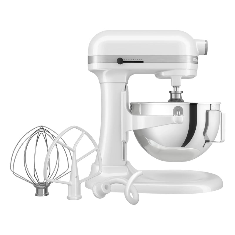 Batidora de pie KitchenAid Heavy Duty con movimiento planetario y elevador de tazón de 5,2 litros, blanca, 5KSM55SXXEWH