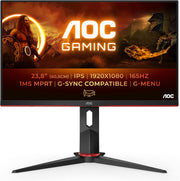 Monitor AOC Gaming 24G2SP FHD 24" 165 Hz, 1 ms, FreeSync Premium (1920 x 1080, VGA, HDMI, DisplayPort) Negro/Rojo