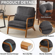 Sillón decorativo tapizado de estilo moderno de mediados de siglo