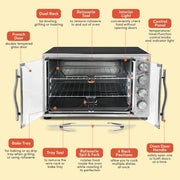 Horno Elite Platinum de doble puerta con rosticero y convección
