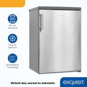 Frigorífico con congelador Exquisit, 120 litros, congelador de 4 estrellas, frigorífico de libre instalación, KS516-4-H-010D blanco