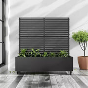 Jardinera con enrejado MAYEERTY de hierro negro, estilo clásico con celosía, 47x47x16 pulgadas, juego de 3 piezas