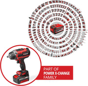 Atornillador de impacto inalámbrico profesional Einhell IMPAXXO 18/450 (1x4,0Ah) Power X-Change (18 V, 450 Nm, sin escobillas, inserción de cuadradillo exterior, incl. batería de 4 Ah, cargador, juego de vasos)