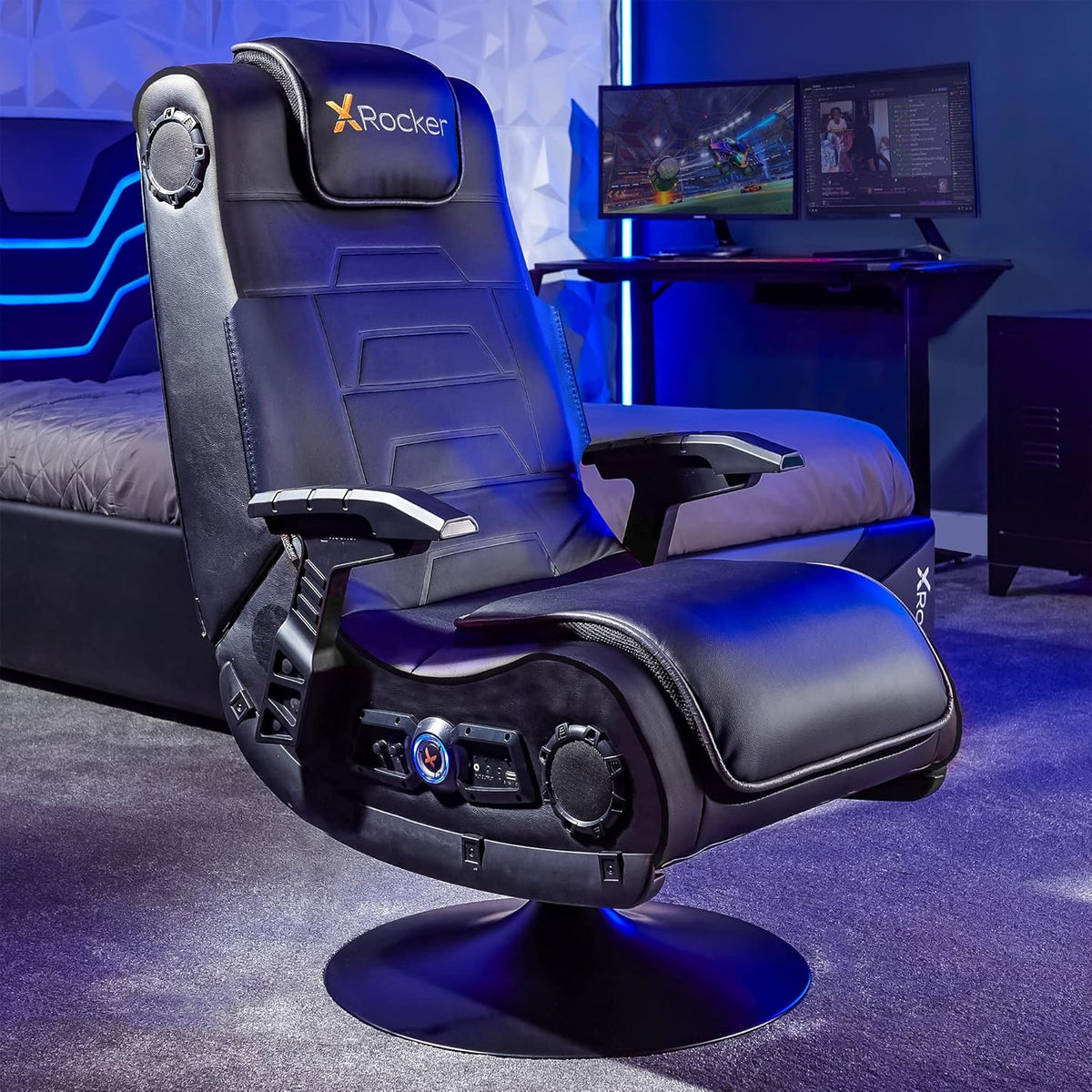 Sillón de juego y entretenimiento X Rocker Pro 4.1, silla para TV y música, con sistema de audio y vibración 4.1