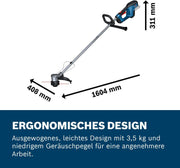 Cortabordes a batería Bosch Professional 18V System GRT 18V-33 (motor sin escobillas, diámetro de corte de 33 cm, incluye 1 correa de hombro, 1 cabezal de hilo)