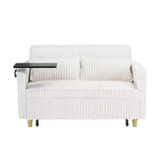 Sofá convertible que ahorra espacio TUYOHW, sofá cama de pana con mesa móvil y puerto USB, sofá de dos plazas multifuncional para sala de estar