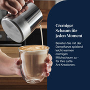 Cafetera de brazo De'Longhi La Specialista Arte EC9155.W, máquina de espresso con molinillo, 8 niveles de molienda, 15 bares, 3 temperaturas, boquilla para espuma de leche, 1550W, depósito de 1,7L, blanca, incluye kit de barista