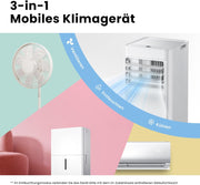 Aire acondicionado portátil Comfee Breezy Cool Pro 2.6, 9000 BTU 2,6 kW, refrigeración, ventilación y deshumidificación, control por aplicación, para habitaciones de hasta 88 m³ (33 ㎡), aire acondicionado móvil con tubo de escape [clase energética A]
