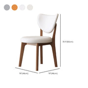 Silla de comedor sin brazos estilo wingback de piel sintética moderna