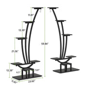 Soporte para plantas de interior, estante para flores de 6 niveles para jardín en casa - Juego de 2