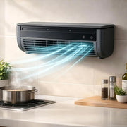 Aire acondicionado de pared sin unidad exterior: aire acondicionado de pared portátil sin perforación, refrigeración instantánea para cocina, dormitorio, caravana, oficina (blanco)