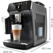 Cafetera superautomática Philips Serie 5500 – Sistema de leche LatteGo, 20 especialidades de café frías y calientes, 40% más silenciosa con SilentBrew, QuickStart, gris (EP5544/50)