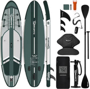 TIGERXBANG Tabla de surf de remo inflable (SUP) con accesorios, 335 × 86 × 15 cm, tabla SUP para adultos, colección Shadow