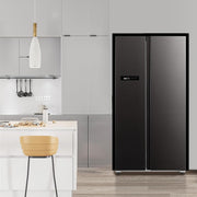 Midea KS-DDX 6.32 WT Frigorífico americano / 178,8 cm de altura / 254 kWh/año / No Frost / Compresor Dual Inverter / con dispensador de agua/hielo 3 en 1 y depósito de agua, Dark Inox