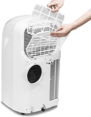 Aire acondicionado portátil TROTEC PAC 2100 X 3 en 1: refrigeración, ventilación y deshumidificación. Unidad de aire acondicionado monobloque de 2 kW, 7.000 BTU/h, para habitaciones de hasta 26 m² y 65 m³, con 2 niveles de ventilación.