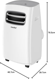 Aire acondicionado portátil Comfee Breezy Cool Pro 2.6, 9000 BTU 2,6 kW, refrigeración, ventilación y deshumidificación, control por aplicación, para habitaciones de hasta 88 m³ (33 m²), aire acondicionado móvil con tubo de escape