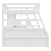 Cama alta de pino macizo con escritorio y almacenamiento