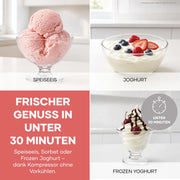 SEVERIN Heladera y yogurtera compacta 2 en 1 con compresor, diseño fino que ahorra espacio EZ 7407